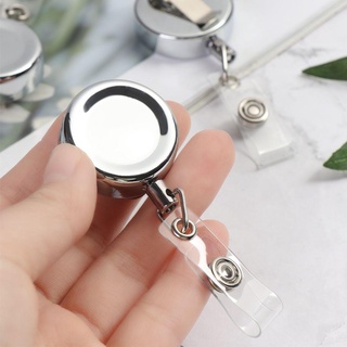 JOYFULLIFE 1 Cái Có Thể Thu Vào Đồ Dùng Văn Phòng Kim Loại ID Tên Thẻ Văn Phòng Phẩm Vòng Chìa Khóa