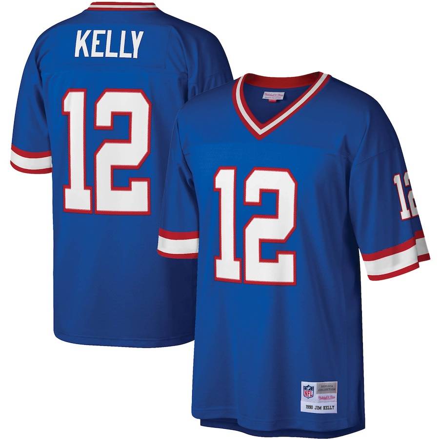 SY3 Áo Bóng Đá Buffalo Bills NFL Legendary Jersey Kelly Màu Số 12 - Phù Hợp Nhiều Kích Cỡ