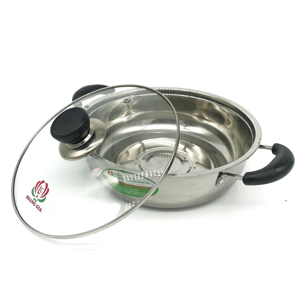 Ảnh Nồi inox nấu lẩu quai nhựa chống nóng Hoàng Gia HG Mart Bảo hành 12 tháng 1