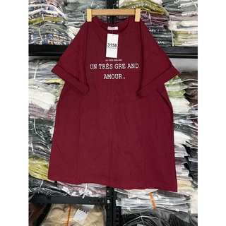 [Bán sỉ] Áo thun 3158 cotton khô - Áo phông Unisex tay lỡ form rộng in chữ