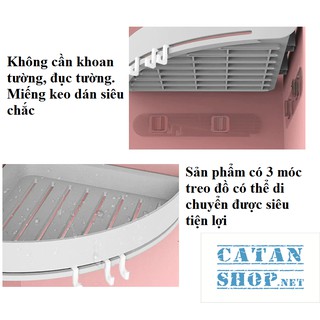 01 KỆ GÓC ĐA NĂNG KÈM 3 MÓC TREO ĐỒ TRONG PHÒNG TẮM, NHÀ BẾP SIÊU TIỆN DỤNG GD231-KNTGOC-3Moc 💖 💖 💖