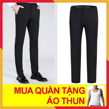 Quần Tây Nam 💖FREESHIP💖 [ Tặng Kèm ÁO THUN ] Quần Tây, Quần Âu Nam Đẹp dáng côn vải cao cấp co giãn