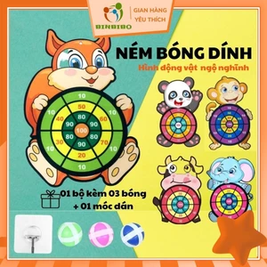 Ném bóng dính con vật ngộ nghĩnh bảng phi tiêu an toàn cho bé vui chơi