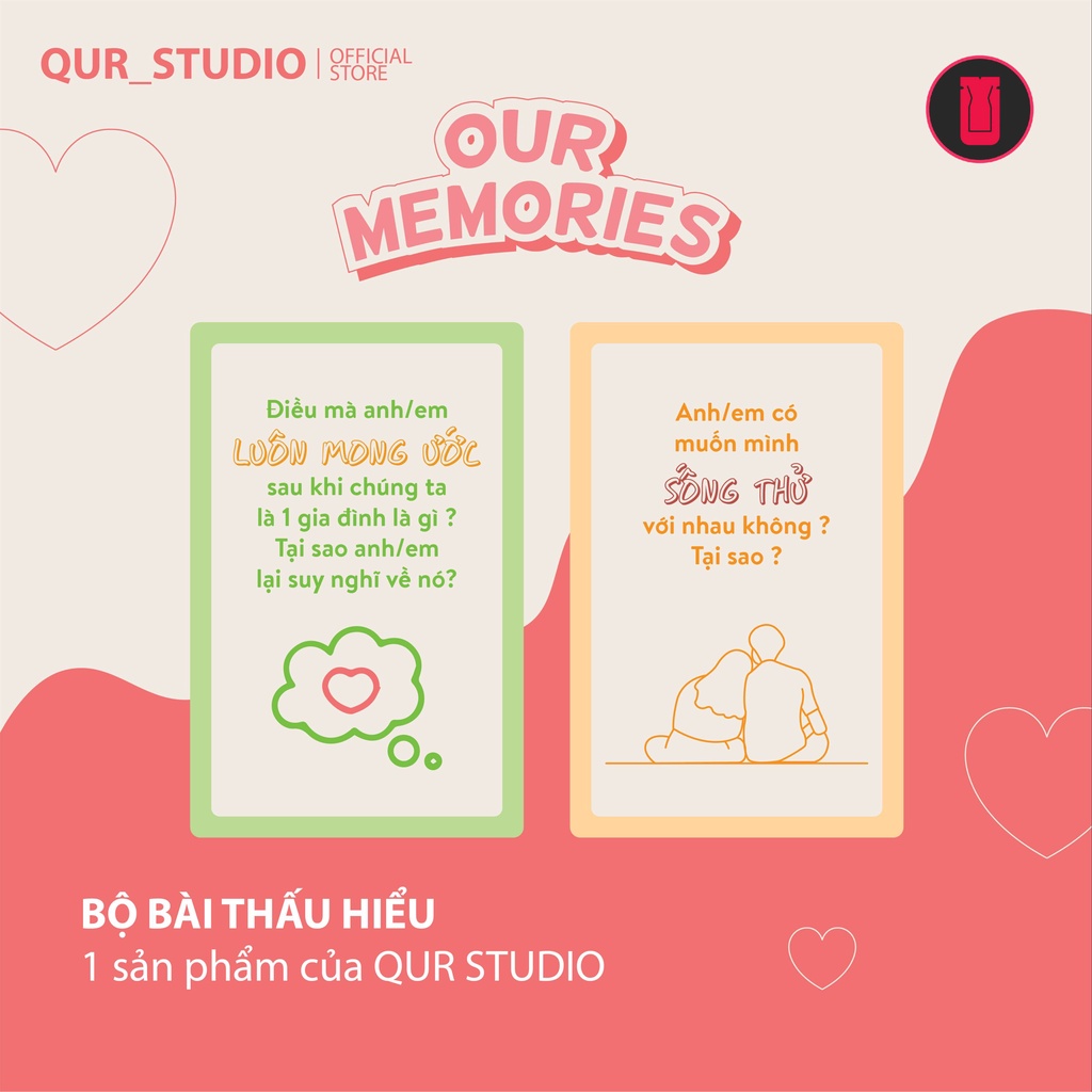 [CHÍNH HÃNG] Bộ Bài Tình Yêu Thấu Hiểu Our Memories –Card Game Bởi QUR STUDIO Gắn Kết Thấu Hiểu Dành Cho Các Cặp Đôi