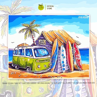 Tranh tô màu theo số hóa Madoca có khung 40x50cm Chuyến đi picnic T1009