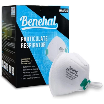 (Hộp 20 cái) Khẩu trang N95 BENEHAL MS8225 chính hãng (chuẩn NIOSH N95 Hoa Kỳ) màu trắng, chống bụi mịn, kháng khuẩn