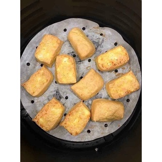 Set 100 giấy nến đục lỗ cho nồi chiên không dầu - lót nướng bánh, bánh bao tiện lợi