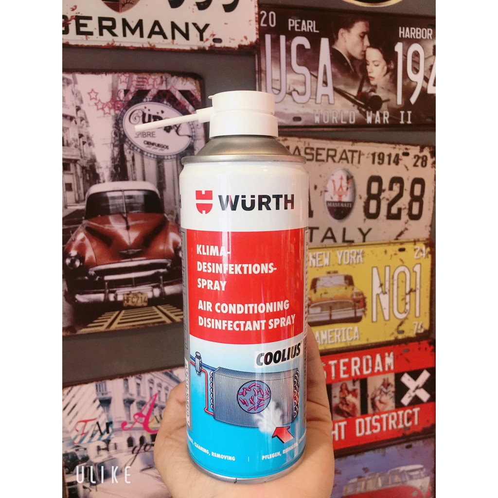 Khử mùi diệt khuẩn điều hòa ô tô Wurth Air Conditioning Disinfectant