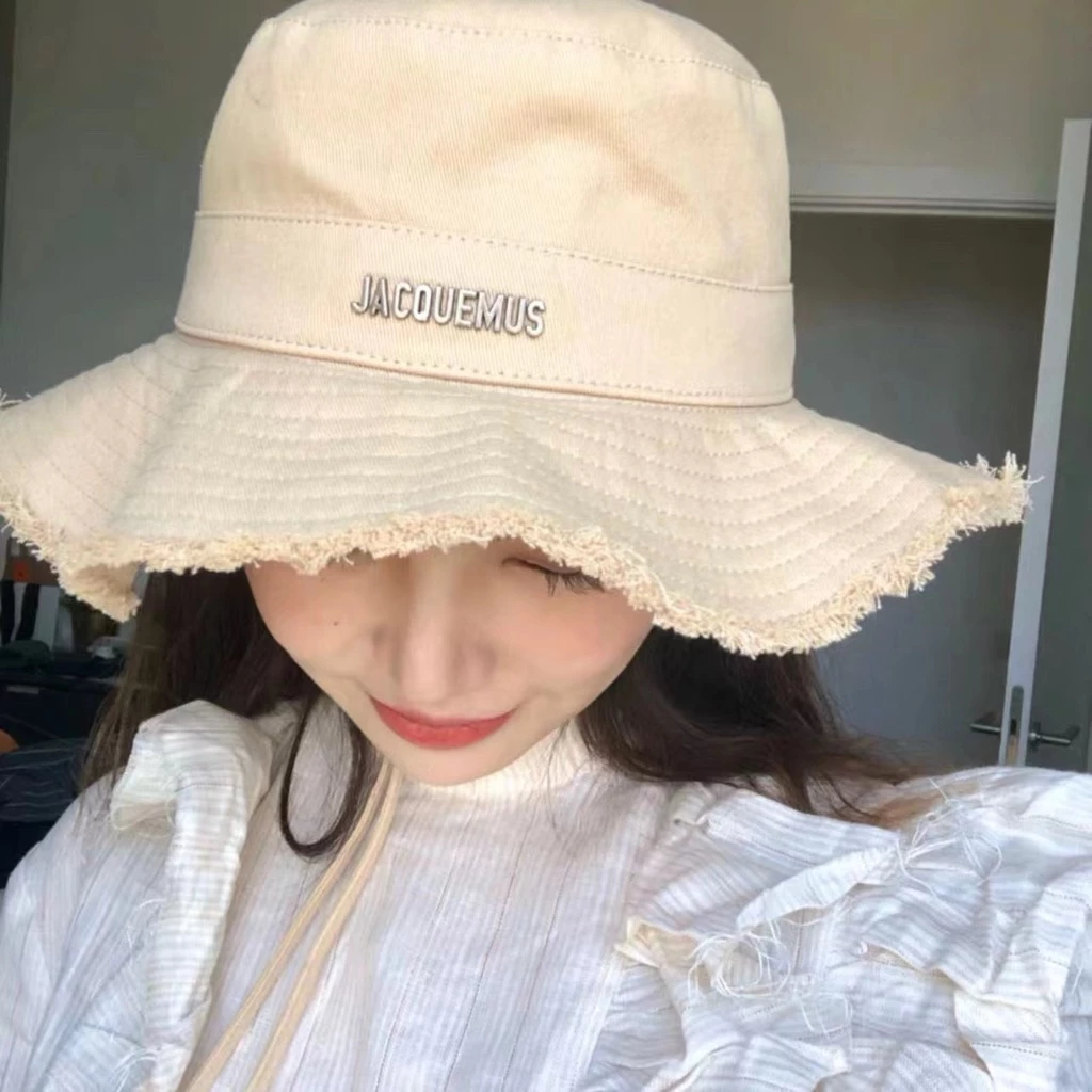 Hyuna Same Style JACQUEMUS Nón Vành Rộng Vành Rộng Chống Nắng In Chữ Có Thể Tùy Chỉnh Thích Hợp Đi Du Lịch/Đi Biển