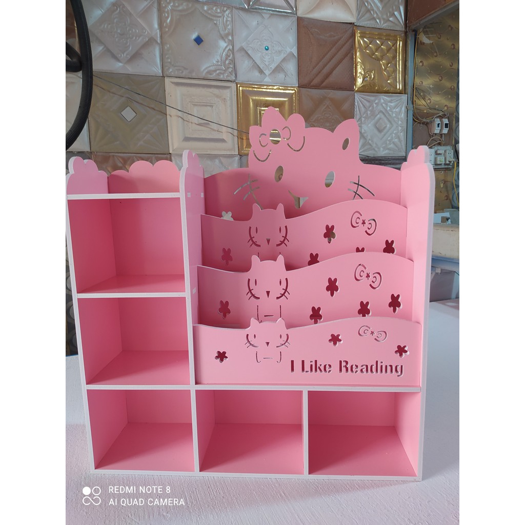 (Khắc tên Free) Kệ giá sách Hello kitty 5 ngăn đựng đồ tự tháo lắp đa ...