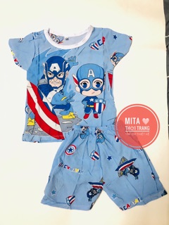 [RẺ VÔ ĐỊCH] Bộ siêu nhân cho bé trai đồ cộc tay in 3D SIÊU NGẦU SIÊU MÁT, quần áo trẻ em 6 - 14kg