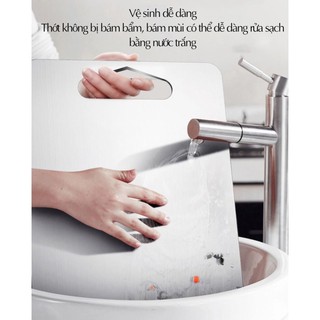 Thớt kháng khuẩn inox dùng được 2 mặt chống rỉ sét nấm mốc,thớt dùng nhà bếp