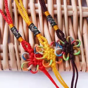 Phụ kiện thủ công dệt Nylon, nút thắt nhiều màu đỏ Trung Quốc, tua rua trang trí, dấu trang, dây buộc làm tay