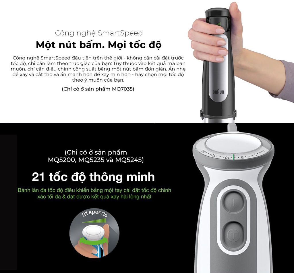 Mô tả Máy xay cầm tay  Braun, Công suất 1000w, chống văng, BH 24 tháng. - 3