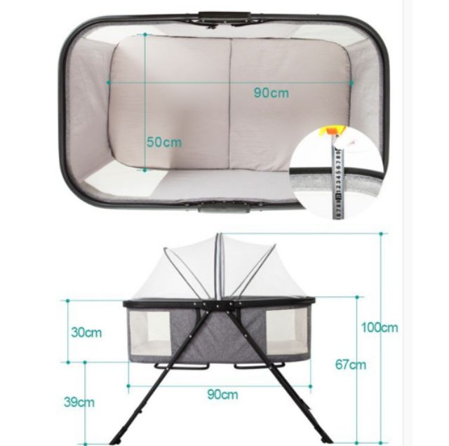 Giường Nôi cho bé xếp gọn chịu lực cực tốt lên đến 35kg