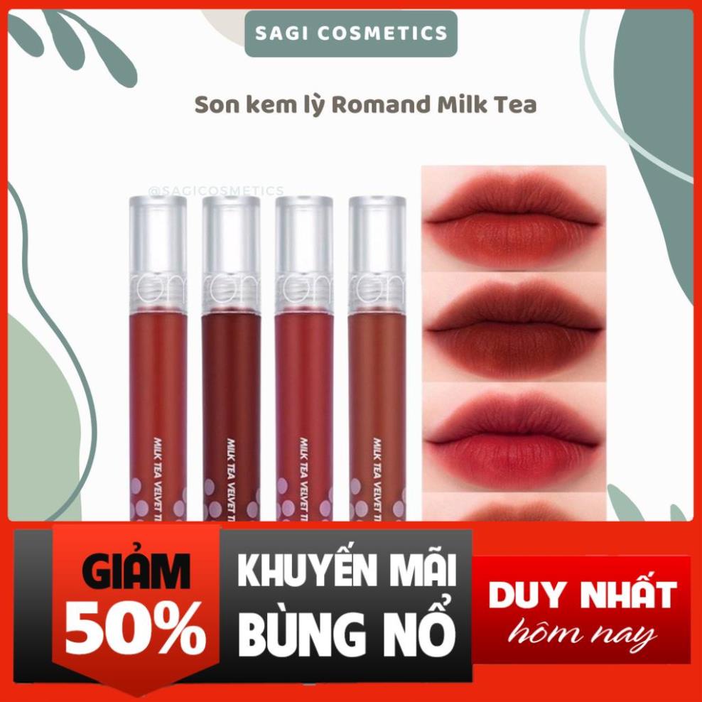 Son Kem Lì Mịn Phiên Bản Trà Sữa Romand Milk Tea Velvet Tint