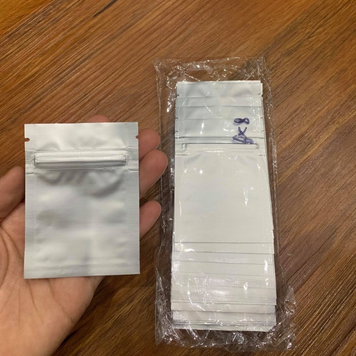 100 túi zip mini, trong suốt + hoa văn họa tiết, túi zip bạc 2 mặt bạc ...