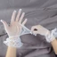 Găng tay lưới cá nữ Yoo có vòng xếp li Lưới cá lưới ngắn ren Găng tay thanh lịch