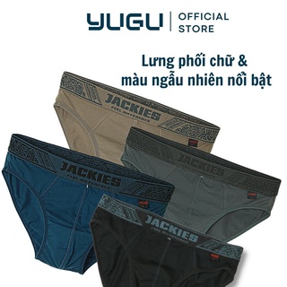 Quần lót nam cao cấp cotton kháng khuẩn JACKIES M07, 1 chiếc quần sịp nam tam giác chính hãng Việt Nam 40kg-90kg,che tên