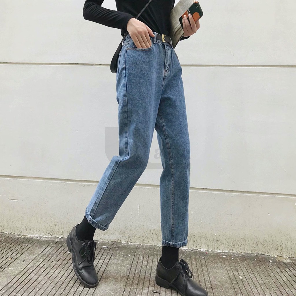Ảnh Daduhey Quần Jeans Nữ Lưng Cao Ống Đứng Thời Trang Hàn Quốc 3