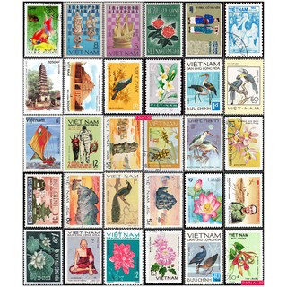 Combo 30 - 50 tờ Decal dán tường trang trí khổ A4,A5 chủ đề Tem thư, báo cũ
