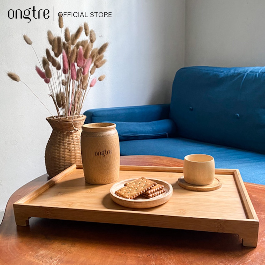 Ảnh Khay trà bằng gỗ Tre kiểu Nhật (Hàng VN), 40x25x4cm [Bán buôn/sỉ 2