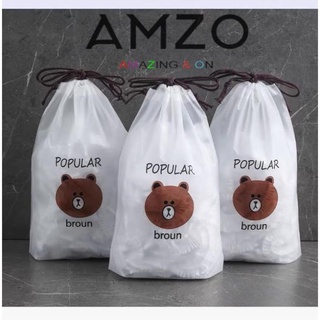 AMZO_(LOẠI ĐỦ) COMBO MÀNG BỌC THỰC PHẨM PE/ TÚI GẤU CÓ CHUN BỌC ĐỒ ĂN CO GIÃN TỐT 24CM (BỌC LỚN DÀI)