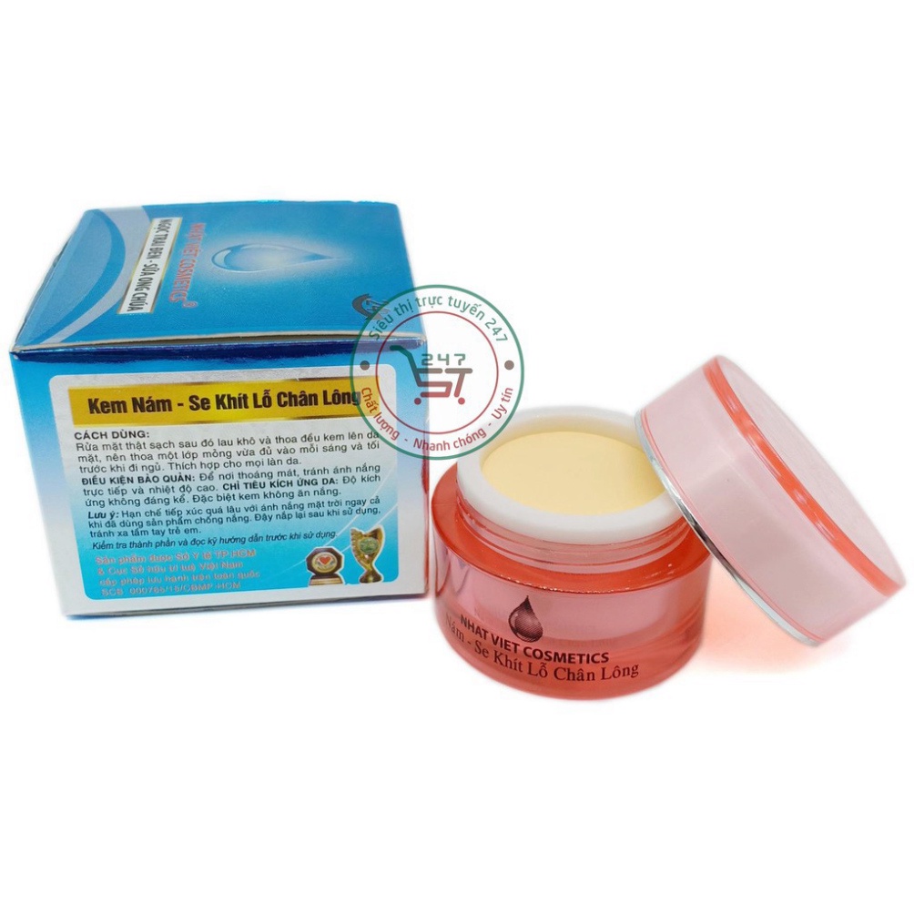 Kem Nám Tàn nhang giảm Nhờn Se khít lỗ chân lông Ngọc Trai Đen sữa ong chúa Nhật Việt V4 8g (Xanh dương-Xám)