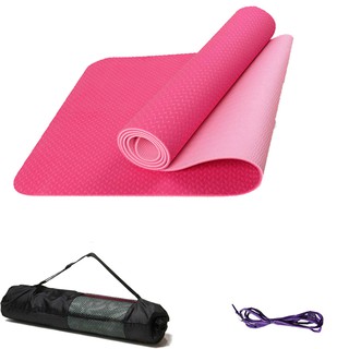 Thảm Tập Yoga,Tập Tập Gym Chất Liệu TPE 6mm 2 Lớp Đại Nam Sport + Tặng Kèm Túi Và Dây Buộc