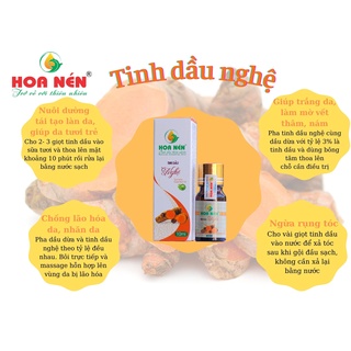 Tinh dầu Nghệ nguyên chất - Hoa Nén - Làm đẹp da, giảm sẹo, thâm - 10ml