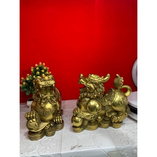 Cặp Tỳ Hưu Như Ý Cỡ Lớn Cao 20cm bằng đồng vật phẩm phong thuỷ Trang trí trưng bày ban thờ thần tài Quà tặng