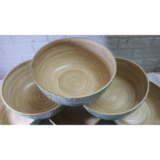 Combo 2 chậu ngâm chân bằng tre , kích thước 35cm*14cm