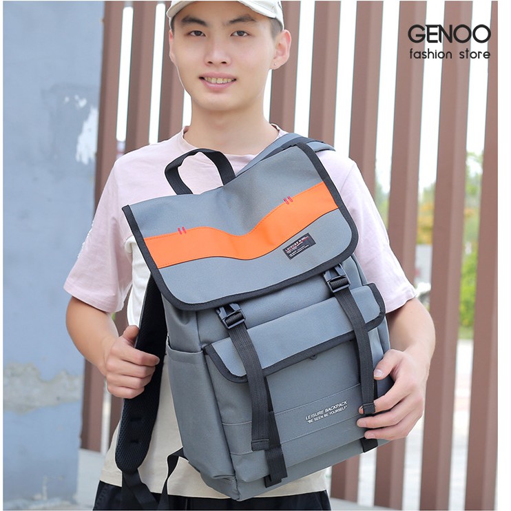 Balo Nam Vải Chống Nước Cao Cấp Balo, Cặp Đi Học Cực Chất Có Dải Phản Quang GN0019 - GENBAG