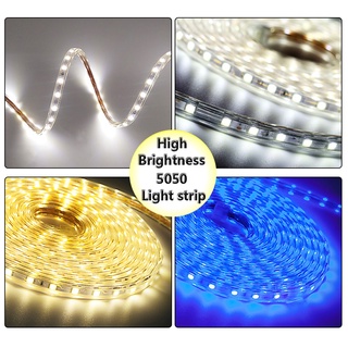 5050 LED dải ánh sáng 220V băng chống thấm nước ngoài trời vườn nhà bên trang trí