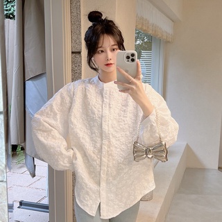 Áo Sơ Mi Tay Dài Phồng Dáng Rộng Thêu Họa Tiết Baju Baju Wanita Lengan Panjang Hàng Mới Có Sẵn