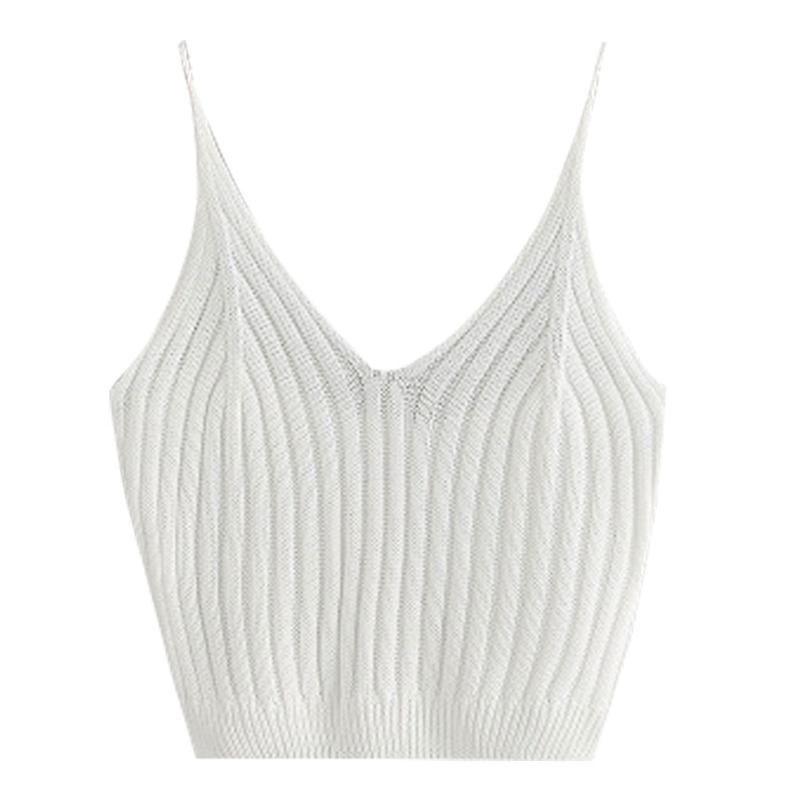 Áo Croptop 2 Dây Màu Trơn Quyến Rũ Cho Nữ