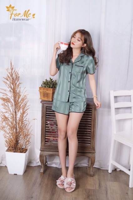 Bộ pizama đùi lụa giấy cao cấp LUXURY hãng forme