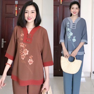 Đũi Y Thêu Hoa Sa La # Quần Áo Nữ