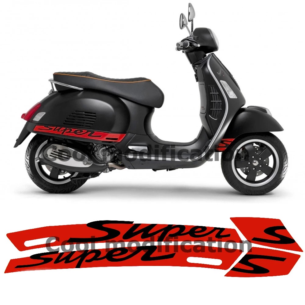 Thân Xe Máy "Siêu" Dán Dành Cho Xe Vespa GTS 300 GTS300 Siêu Thể Thao Bên Bộ Ốp Lưng Đồ Họa Decal Chống Thấm Nước Sửa Đổi Miếng Dán