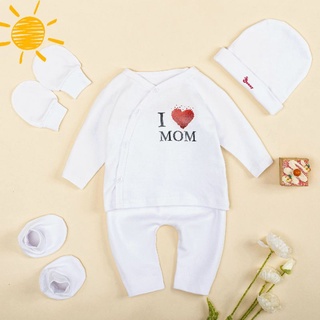 Combo 2 bộ sơ sinh Mom+ Dad BUNNY bao gồm nón vớ