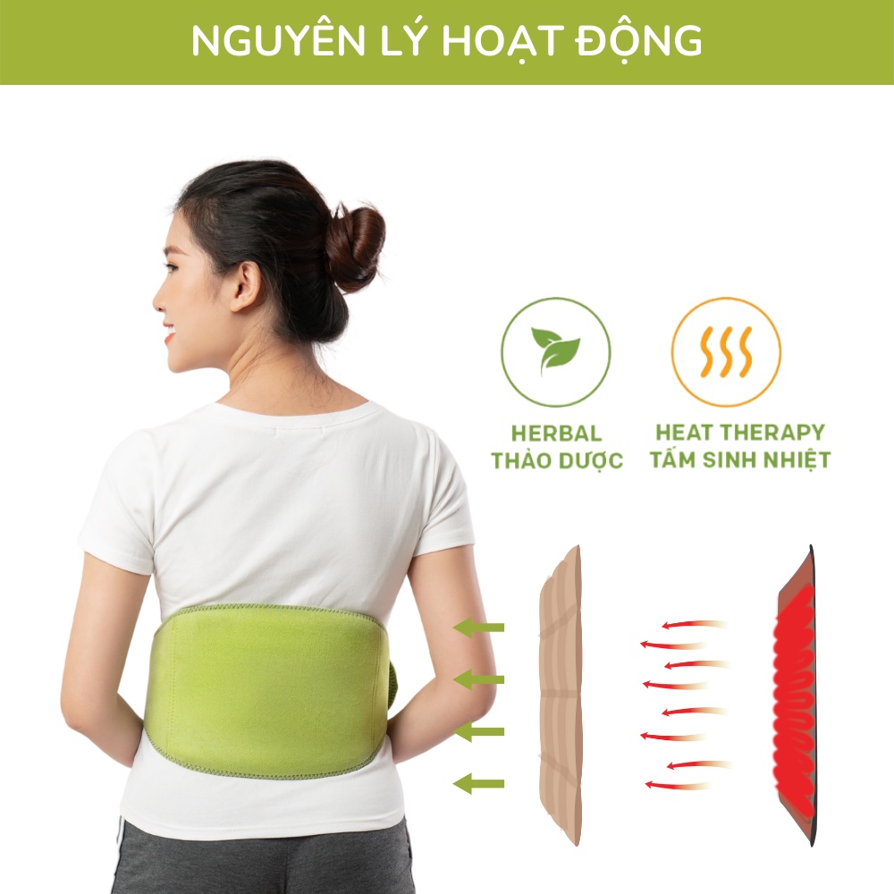 Mô tả Đai Chườm Nóng Thảo Dược Lưng Bụng Hapaku, Giảm Nhức Mỏi Lưng Bụng Sau Sinh, Làm Nóng Bằng Điện - 1