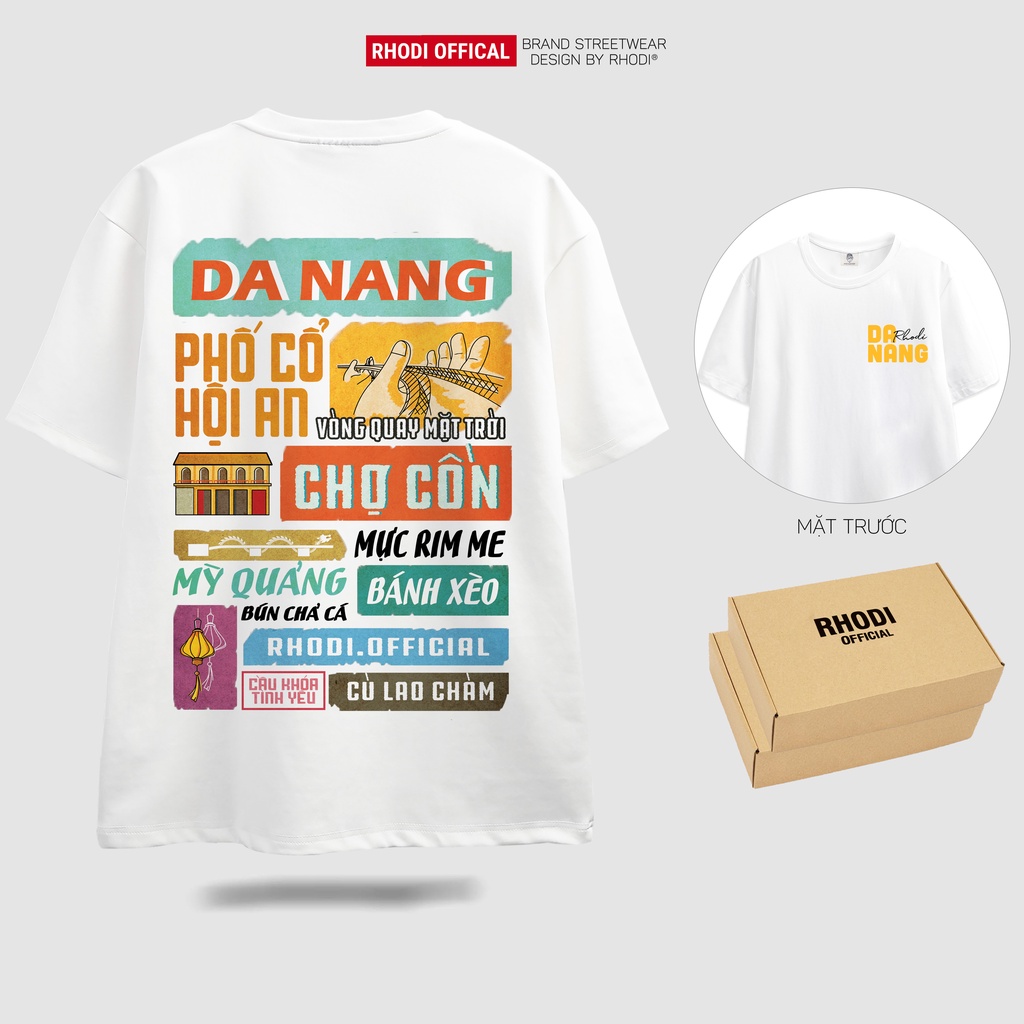 Áo thun local brand RHODI phông cổ tròn tay lỡ unisex nam nữ thế hệ genz Đà Nẵng