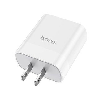 Củ sạc 2 cổng USB Hoco C80 chân dẹp USB-A QC3.0 18W và Type-C PD20W (Trắng) - Phụ Kiện Nhất Tín