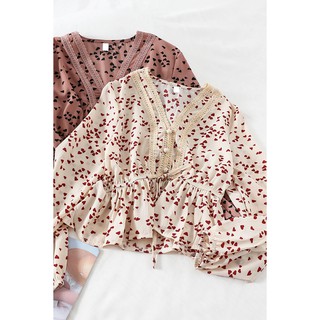Áo sơ mi voan nữ phong cách hàn quốc áo baju baju wanita lengan panjang