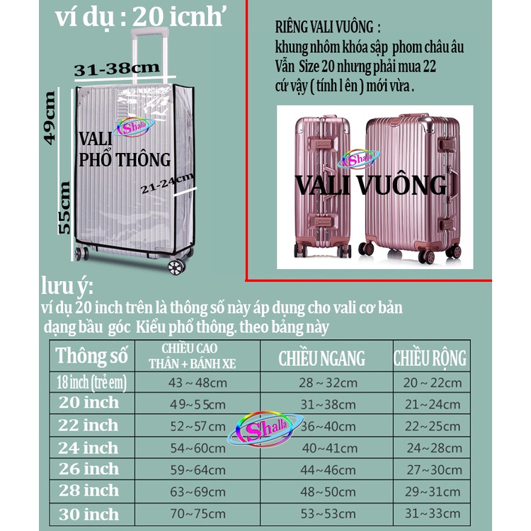 Áo trùm Vali vải nhựa trắng nhiều size M.E.N chống trầy [NEW]