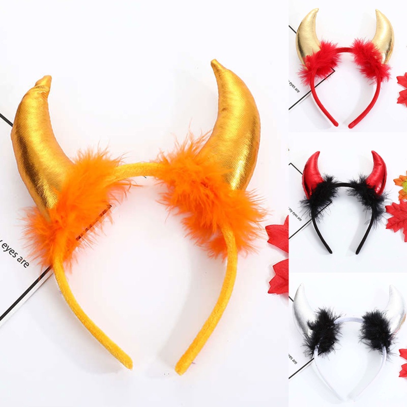 PCF * Devil Horn Shape Headband Carnival Make-up Cosplay Hairband cho bữa tiệc Halloween