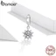 Hạt Pha Charm Hình Bông Tuyết Bamoer SCC1649 Làm Từ Bạc Thật 925 Làm Trang Sức Vòng Tay DIY
