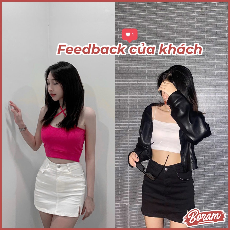 Chân váy kaki ngắn chữ a xẻ tà tôn dáng chất liệu co dãn dày dặn siêu hot BORAM SG (có quần trong)