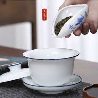 Trưng nhãn trà, cung nhãn trà, bằng sứ trắng, giúp đong trà chuẩn, kích thước 10x7.5x3.5cm