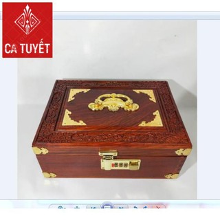 HỘP ĐỰNG TRANG SỨC, HỘP ĐỰNG CON DẤU GỖ HƯƠNG VÂN-KHÓA MÃ SỐ SIZE TO-ẢNH THẬT